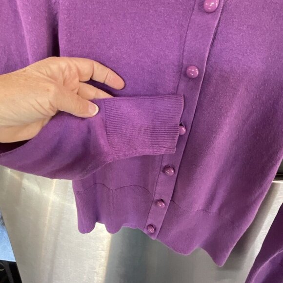 Cardigan Silk Cashmere Blend Banana Republic PurpleButtons Sweater L/S Women XS - Picture 5 of 15